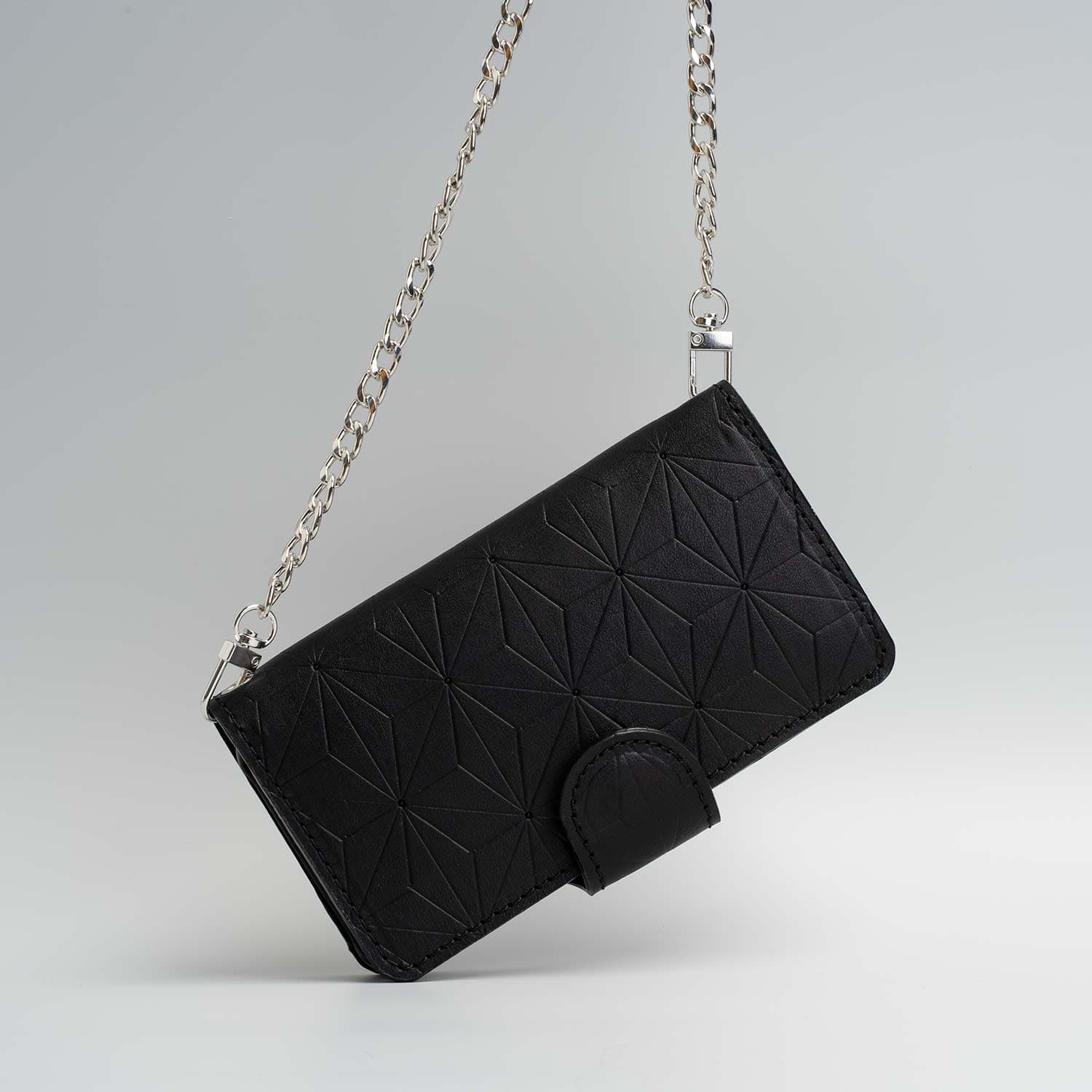 Leather Crossbody Case for iPhone 11 Pro Max - Geometric Flower